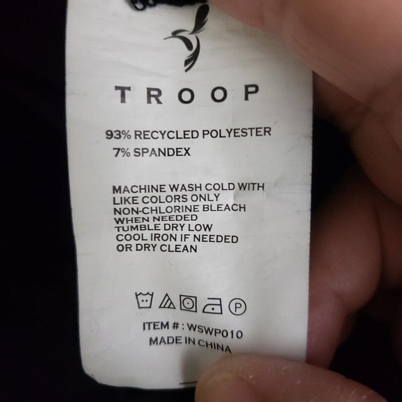 Troop Womens Jogger Pull On Pants XL Solid Black Drawstring Recycled Polyester - Picture 4 of 8